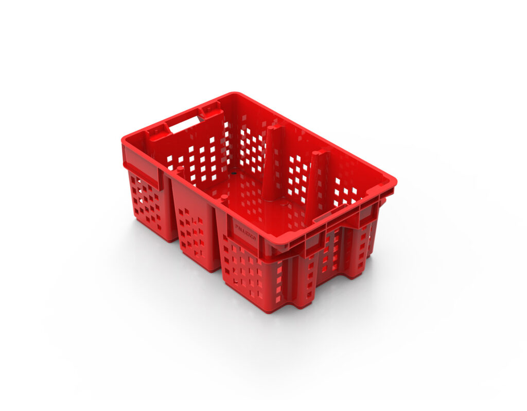 Nesting Crate Rack PLASTIC NESTING CRATE 585 X 385 X 210MM (With Support) - PALLETCO LLC